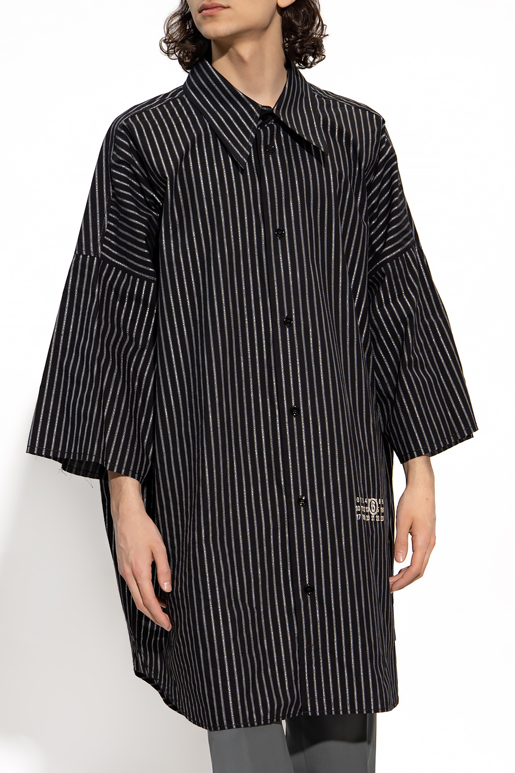 トップス MM6 STRIPED OVERSIZED SHIRT DRESS Maison Margiela MM6 striped oversized shirt dress women